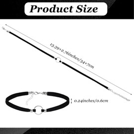 Avxdbr O Ring Collarbone Chain Adjustable Women's Necklace Black Layered Necklace Goth Jewelry Presents Elegant Collar