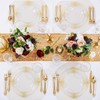 200PCS Clear Gold Plastic Plates for Wedding & Party