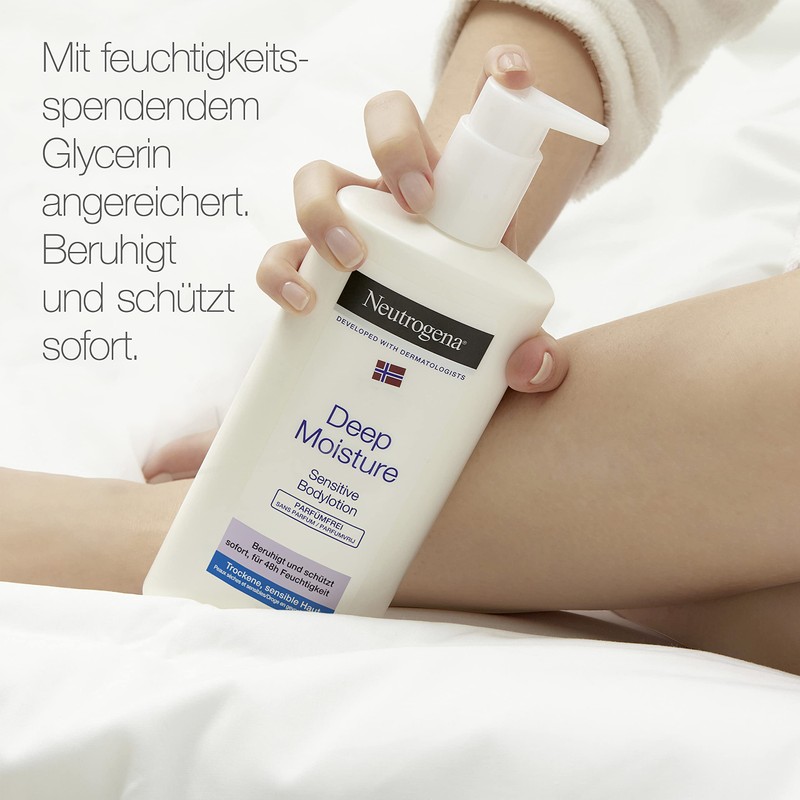 Neutrogena Norwegische Formel Bodylotion, Deep Moisture Sensitive, parfümfrei, für sensible