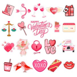 Valentine's Day Thick Gel Clings,Reusable Happy Valentine's Day Window Clings Decorations,Cute Heart-Shaped Gel Clings Decals,Valentine's Day Party Supplies,Window Gel Clings Decals Stickers,20 Pcs