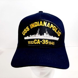 EAGLE CREST USS Indianapolis CA-35 Embroidered Patch Cap Baseball Hat Strapback Navy