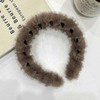 fdsmall Leopard Print Plush Headband for Women No Slip Headbands