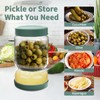 Luvan Glass Pickle Jar, 34oz Pickle Container with Strainer, LeakProof
