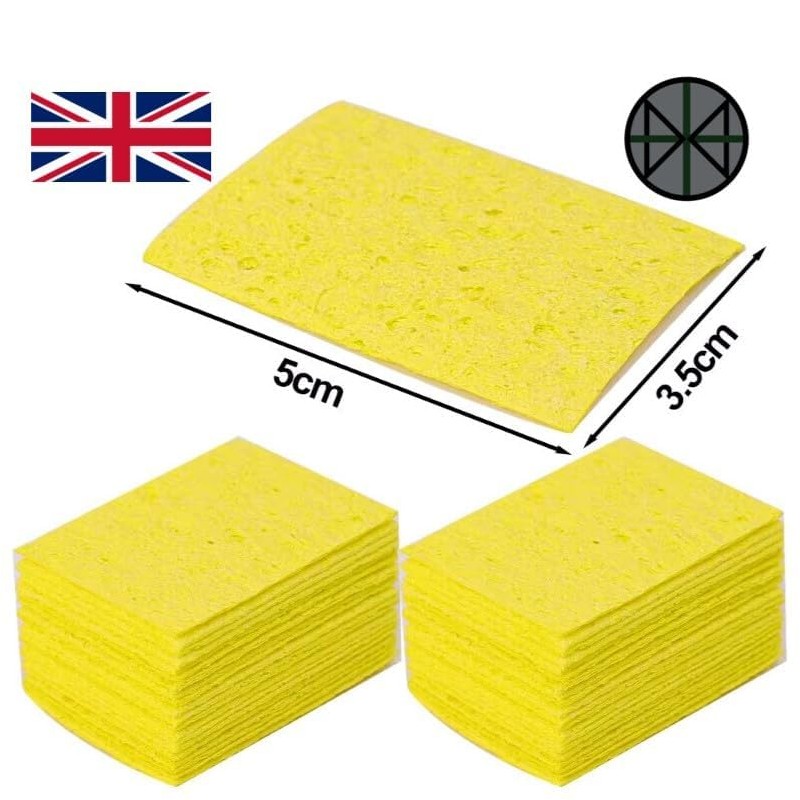 Soldering Iron Tip Cleaning Sponge Pads Yellow Honeycomb Sponges (10)