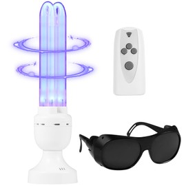 Tesiplz 36W UV Light UVC Lamp with Remote Control | 265nm Air & Surface Refreshment | Premium Borosilicate Bulb, 3-Stage Timer | Sturdy Unibody Design (Ozone Free)