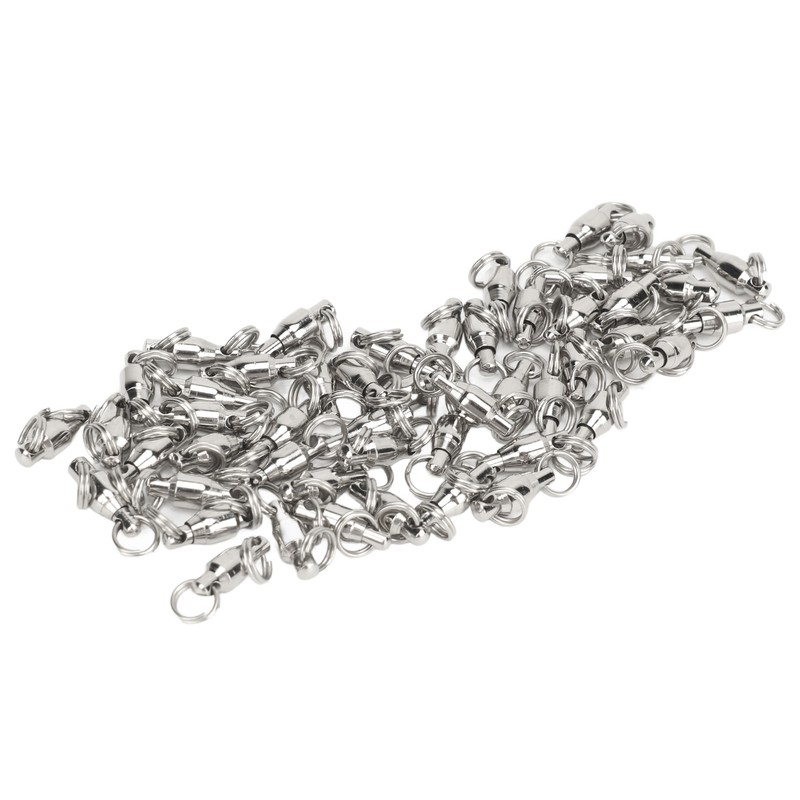 50pcs Ball Bearing Swivels Connector High Strength Stainless Steel Solid