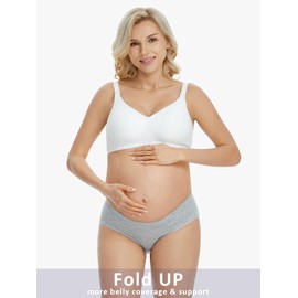 Angelhood 6 Pack Womens Maternity Panties Foldable Maternity Underwear Under Bump Pregnancy Postpartum Brief