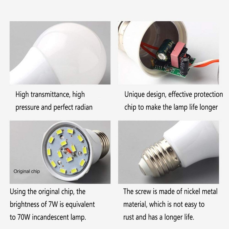 KONPWAY 12V Low Voltage LED Light Bulbs - Daylight 7W(Only