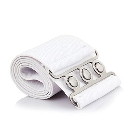 Trimming Shop Elastic Waist Belt Wide Elasticated Stretch Waistband Retro Cinch Belt with Clip-On Buckle for Women Dresses, Western Outfits, Gowns, 76mm Wide, White, 26"-30"