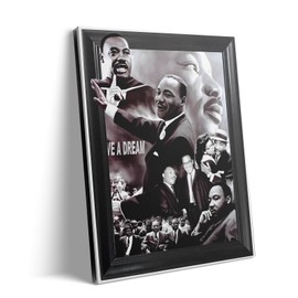 Martin Luther King Canvas Wall Art Decor - Iconic Civil Rights Leader Multi-Portrait Collage with “I Have a Dream” Message, Inspirational Black and White Artwork 11X14 inch