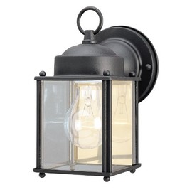 Westinghouse Lighting 6697200 One-Light Exterior Wall Lantern, Textured Black Finish on Steel with Clear Glass Panels, 1 Pack