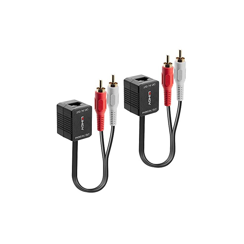 LINDY 100M Cat5/6 Stereo Audio Extender - Phono