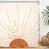 Miyotaa Rust Sun Abstract Shower Curtain Set 60Wx71H Inches Minimalist