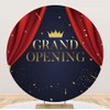 Yeele 6.5x6.5ft Grand Opening Round Backdrop Red Curtain Gold Crown