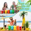 Qinyoung 15 Pcs Hawaiian Tiki Plastic Cups Bulk 14 oz