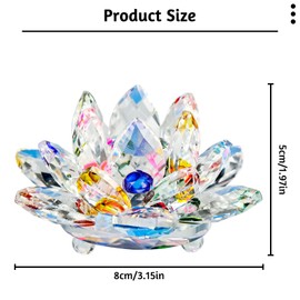 Cisolen Lotus Crystal Glass Lotus Flower Crystal Glass Lotus Flower Ornaments Home Accessories Craft Wedding Decoration