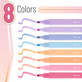 Mr. Pen- Aesthetic Highlighters, 8 pcs, Chisel Tip, Assorted Colors, No Bleed Bible Highlighter Pastel, Pastel Highlighter Set, Christmas Gifts, Bible Highlighters and Pens No Bleed, Bible Markers
