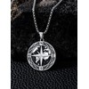 Cargari Compass Necklace 925 Sterling Silver Celtic Knot Necklace Graduation