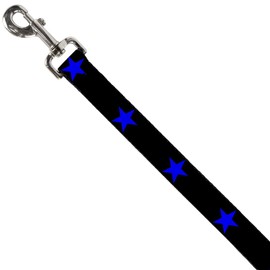 Dog Leash Star Black Blue 4 Feet Long 0.5 Inch Wide