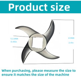 #12 Meat Grinder Blade Premium Stainless Steel Knife Cutter Replacement for Grinders,Meat Grinder Blades Replacement Parts,Please check the size and shape(2 Pcs)