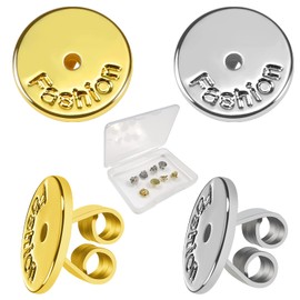 Toaob 8 Pieces 18 K Gold-Plated Earring Clasps 925 Silver Butterfly Clasp Earrings Back Stopper Ear Stopper Earring Lifter 8 mm Earring Backs for Stud Earrings Jewellery Making