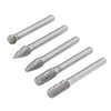 5Pcs Rotary File Bit 2 Pattern Woodworking Grinding Head Drill