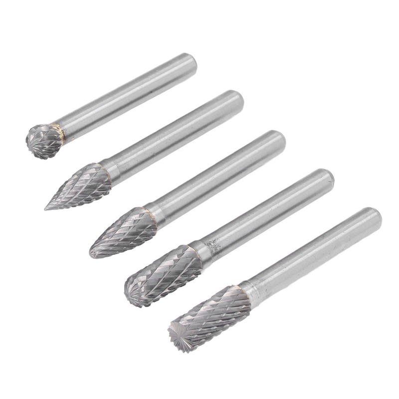 5Pcs Rotary File Bit 2 Pattern Woodworking Grinding Head Drill