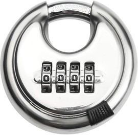 Fixinus Combination Lock Padlock with Combination Code Numbers 4 Digits 10 mm Shackle Thickness Weatherproof Round Shackle Lock for Shed, Fence, Storage Unit, 70 mm