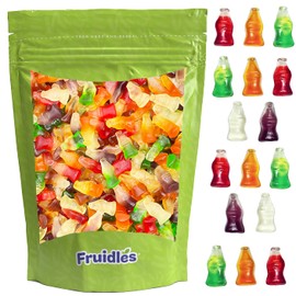 Fruidles Mini Soda Gummi Pop Candy Mix, Delicious Multicolor Fruit Flavors, Party Candy (1 Pound)