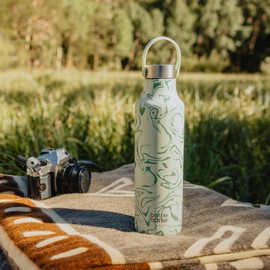 Bottle Bottle 600ml Insulated Water Bottle with Handle Hiking Drink Flask (Valley Green)