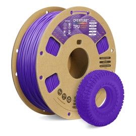 OVERTURE TPU Filament 1.75mm Flexible Roll, 95A Soft 3D Printer Filament, 1kg Spool (2.2 lbs), Fit Most FDM Printer (TPU Purple)