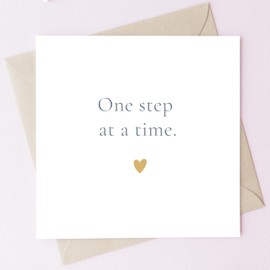 TEEMI One Step at a Time | Gentle Encouragement Card for Healing, Growth & Mental Health | Minimalist Support Greeting Card