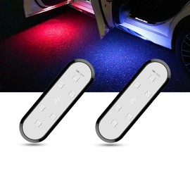 HYGQCYP Led Car Door Sills Lights Magnetic, Rechargeable Car Door Open Warning Light, 7-Color, Auto On/Off, Ultra-Thin Universal LED Car Courtesy Light 2 Pack