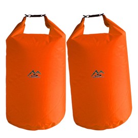 WZHHDM Waterproof Dry Bag Set, 2PCS Rucksack Liner, Dry Sack Waterproof Bag Stuff Sacks Lightweight Large Capacity Ripstop Dry Bags Waterproof Floating for Kayaking(Orange)