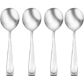 Oneida Moda Fine Flatware Soup, Set Of 4 Spoon, STAINLESS