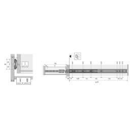 Hettich KA4932 Over Extension 10 in. Drawer Slide 130 lb. Capacity (No Screws)