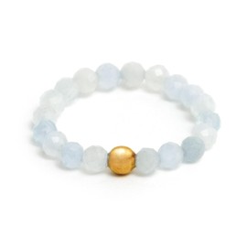 BERGERLIN Genuine Natural Stone Ring with Gold Pearl – Ring for Men and Women – Certification of Authenticity, Natural stone, natural stone