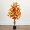 Nearly Natural 3ft. Autumn Ficus Artificial Fall Tree