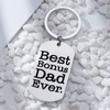 Bonus Dad Stepdad Gifts Keychain from Daughter Son Father's Day