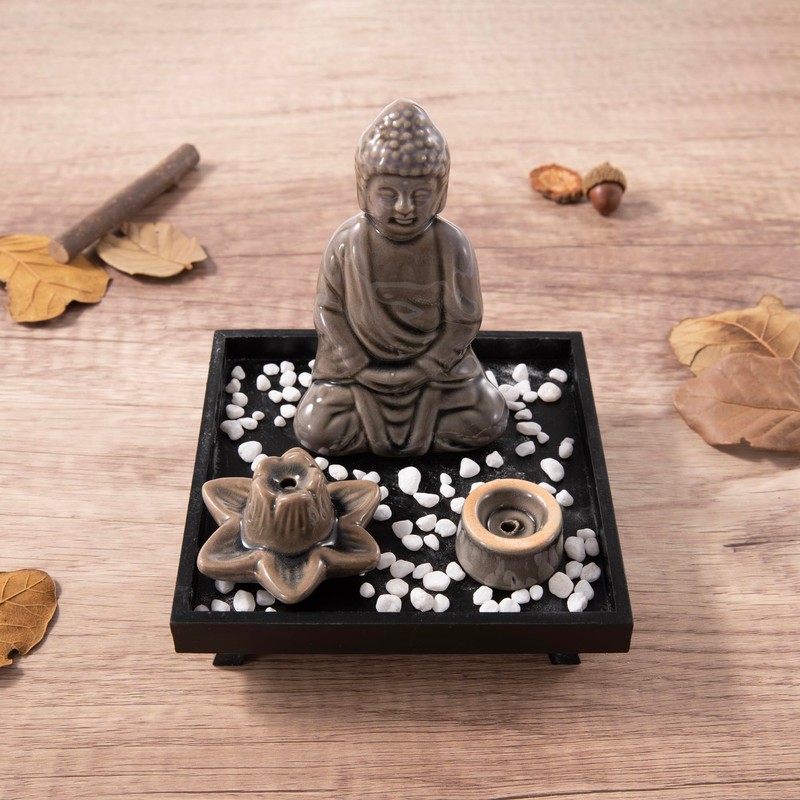 Myga Buddha Incense Burner - Ceramic Incense Holder for Sticks