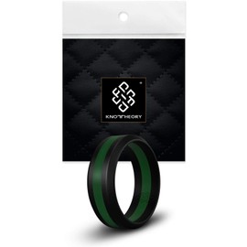 Knot Theory - Anillo de silicona a rayas para hombres y mujeres, negro, gris, rojo, azul, naranja, amarillo, morado, 5, Silicona, Sin piedras preciosas