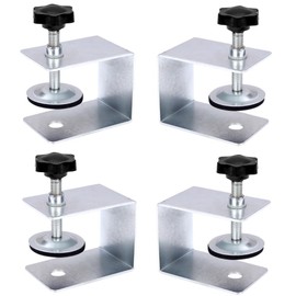 Lovgrin 4 Piezas Abrazaderas de Instalación Frontal de Cajón de Metal, Abrazaderas en C. Apto para instalación en armario (Plateado)