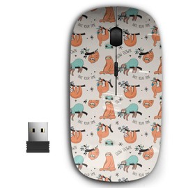 2.4G Ergonomic Portable USB Wireless Mouse for PC, Laptop, Computer, Notebook with Nano Receiver ( Cute Sloths Funny )