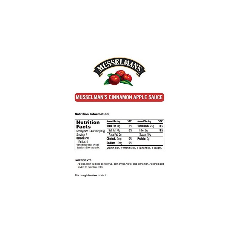 Musselman's Applesauce 6/4oz Cups (Pack of 6) (36 Cups Total)