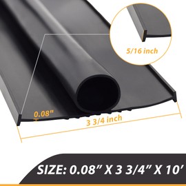 TEKDOE Garage Door Bottom Seal Weather Strip Threshold and Waterproofing Replacement on Universal Retainer with 3 3/4 inch Width and 10ft Length