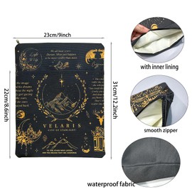 Velaris The City of Starlight Book Sleeve ACOTAR Inspired Book Covers (Velaris Black, Medium)