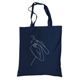 tradercat Jute Bag Printed Vintage One Line Art Silhouette Elegance 100% Cotton Fabric Bag Printed Jute Bag Aesthetic Woman Jute Bag Slogan, Woman body silhouette