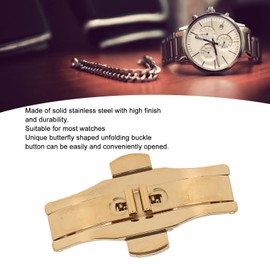 ZJchao Butterfly Clasp Universal Watch Band Deployment Clasp 6x23mm Watch Clasp Buckle 2 Push Buttons Watch Strap Fastening Buckle for Repair Maintenance