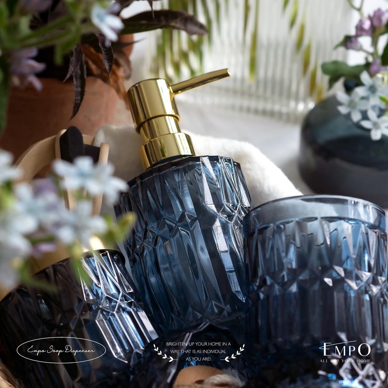 EMPO Clear Glass Soap Dispenser with ABS Plastic Pump, Lotion