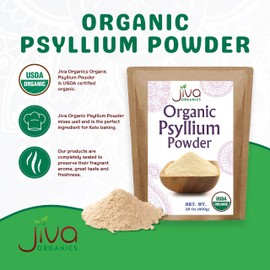 Jiva Organics Psyllium Husk Powder 1.75 LB Bulk Bag - Gluten Free, Easy Mixing Fiber, Unflavored, Fine Ground, Non GMO Pure - Keto Friendly